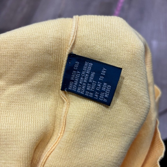 POLO Ralph Lauren V-Neck Sweater Cotton Yellow Size Small - Picture 5 of 5
